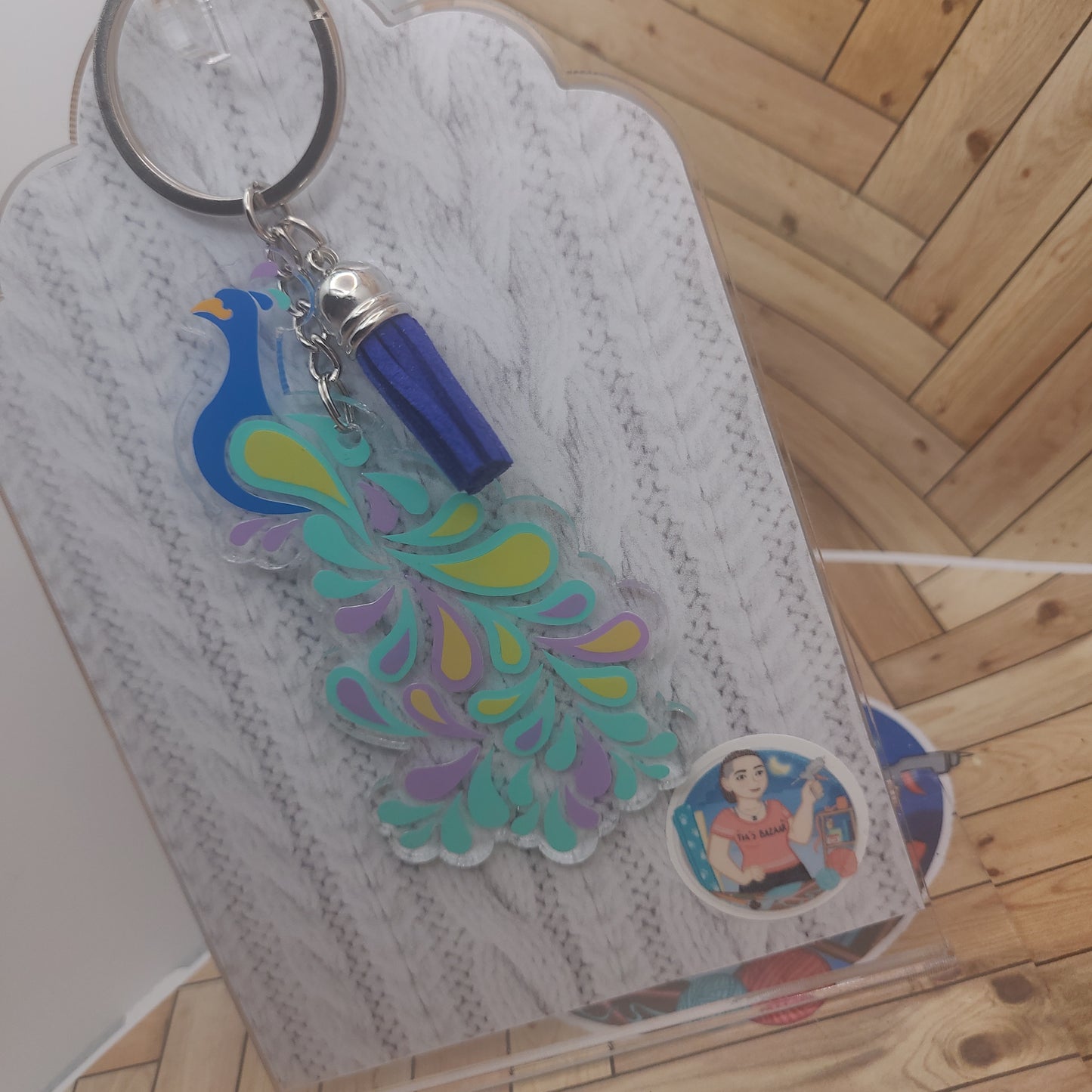 Drop Tail Peacock Keychains