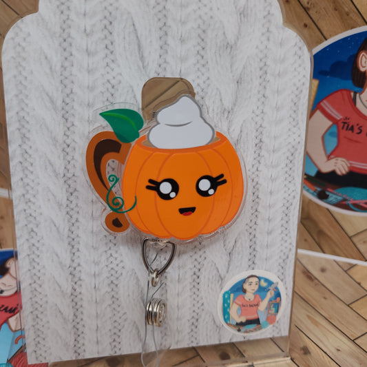 Pumpkin Mug Badge Reel